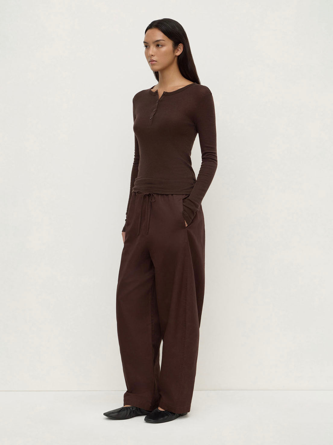 Assembly Label - Nora Merino Wool Henley - Ganache