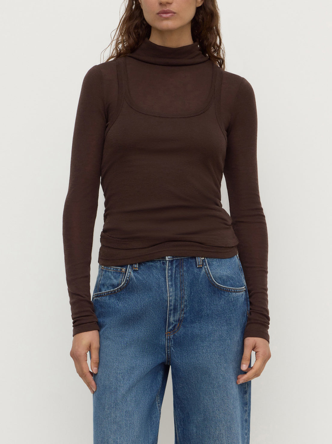 Assembly Label - Nora Merino Wool Layered Turtleneck - Ganache