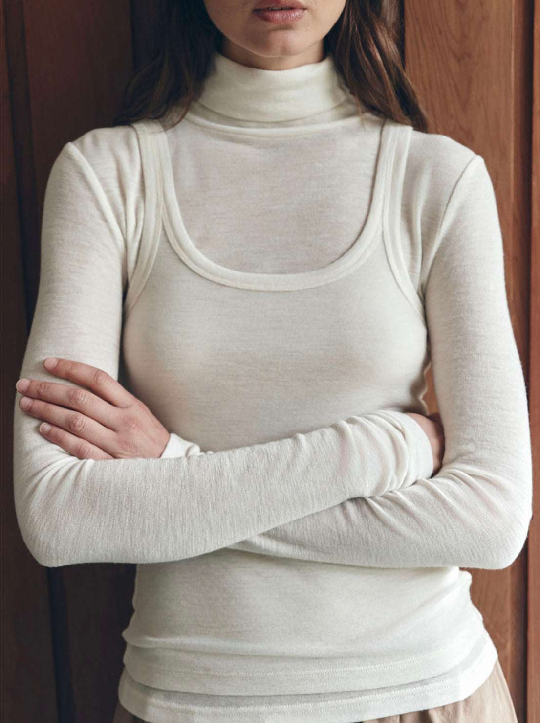 Assembly Label - Nora Merino Wool Layered Turtleneck - Snow