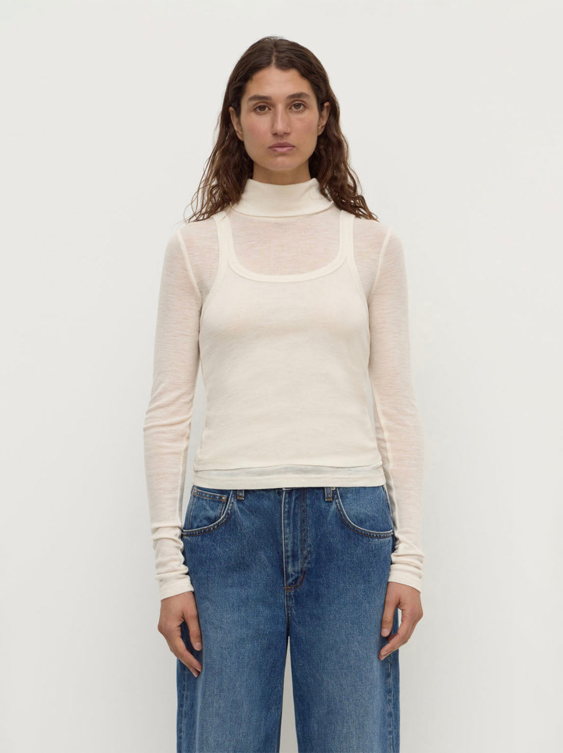 Assembly Label - Nora Merino Wool Layered Turtleneck - Snow
