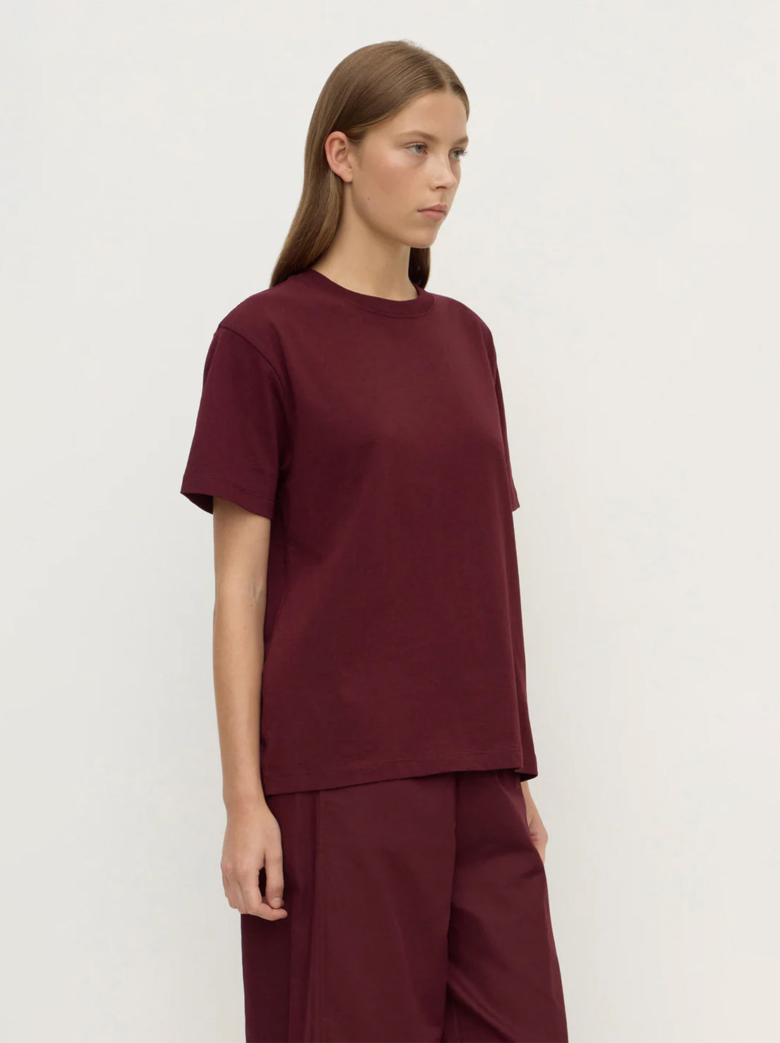 Assembly Label - Organic Base Tee - Merlot