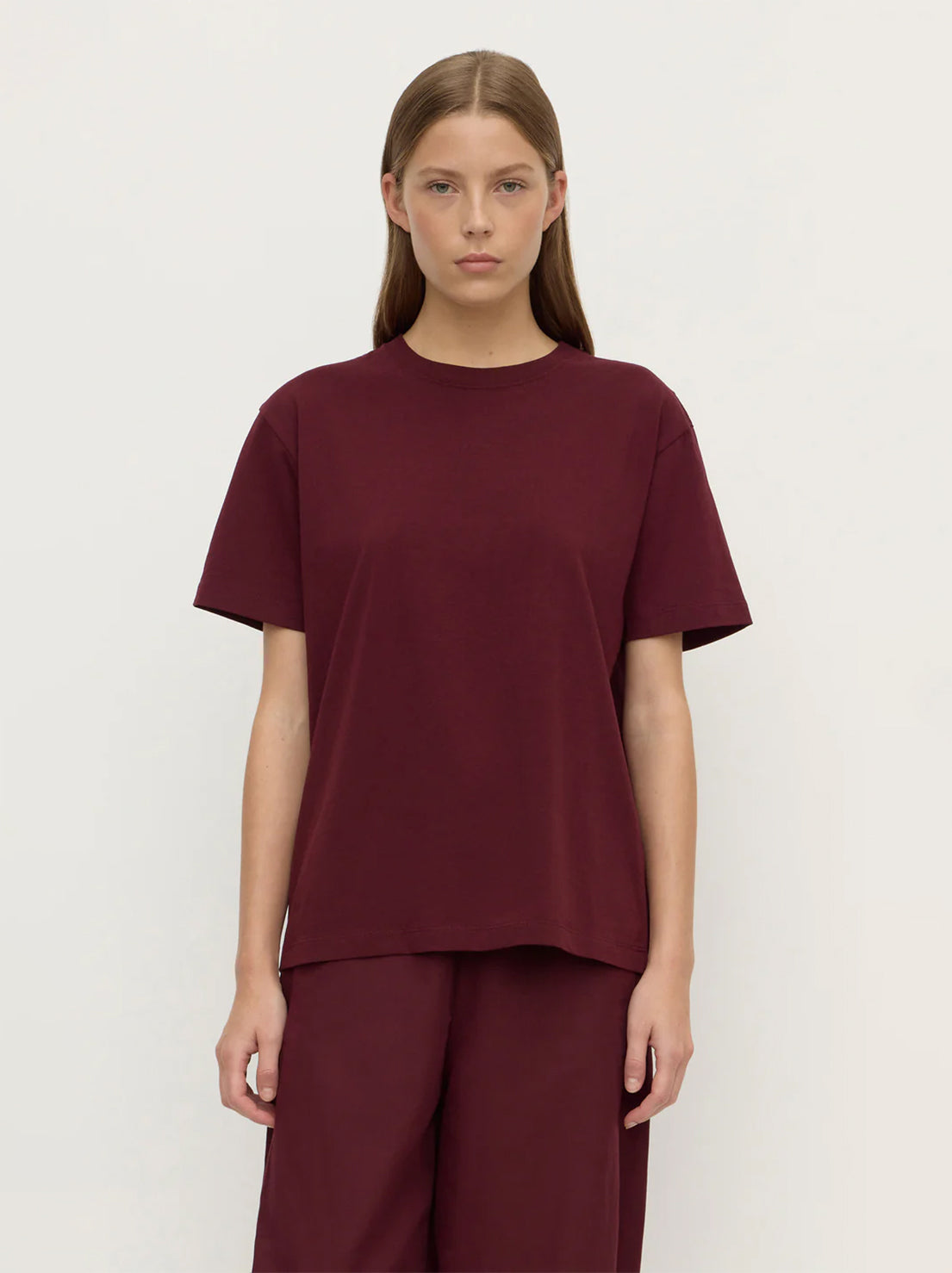 Assembly Label - Organic Base Tee - Merlot