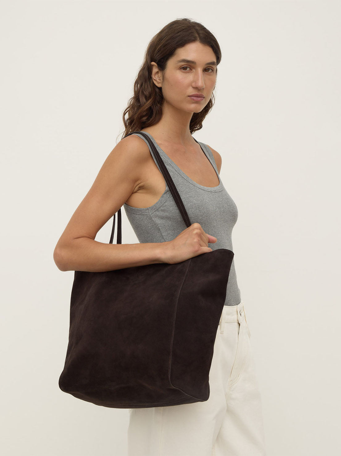 Assembly Label - Paige Suede Tote Bag - Ganache