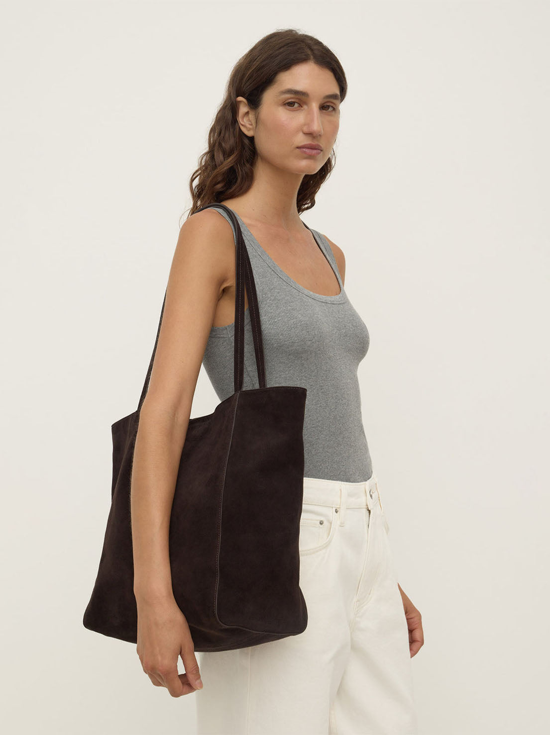 Assembly Label - Paige Suede Tote Bag - Ganache