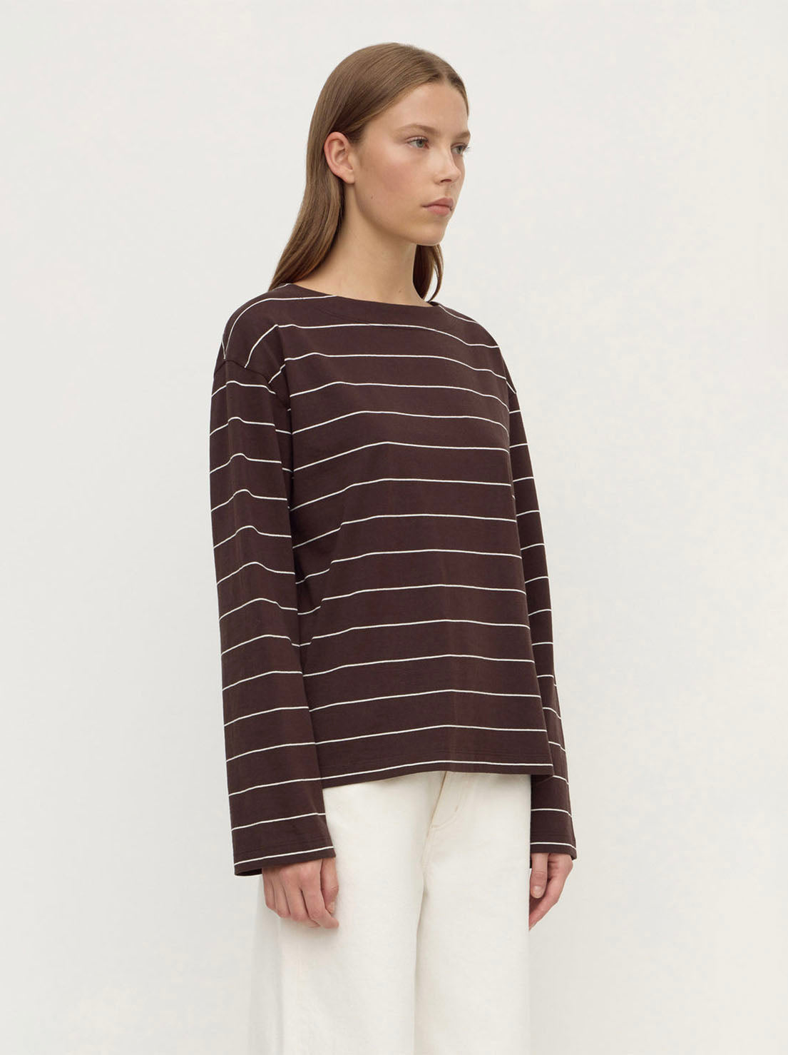 Assembly Label - Scout Long Sleeve Tee - Ganache Cream Stripe