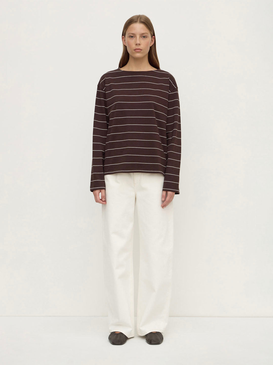 Assembly Label - Scout Long Sleeve Tee - Ganache Cream Stripe