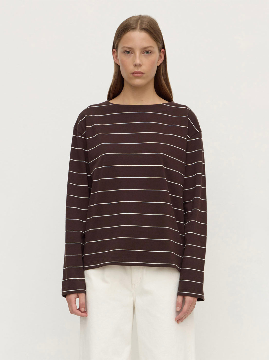 Assembly Label - Scout Long Sleeve Tee - Ganache Cream Stripe