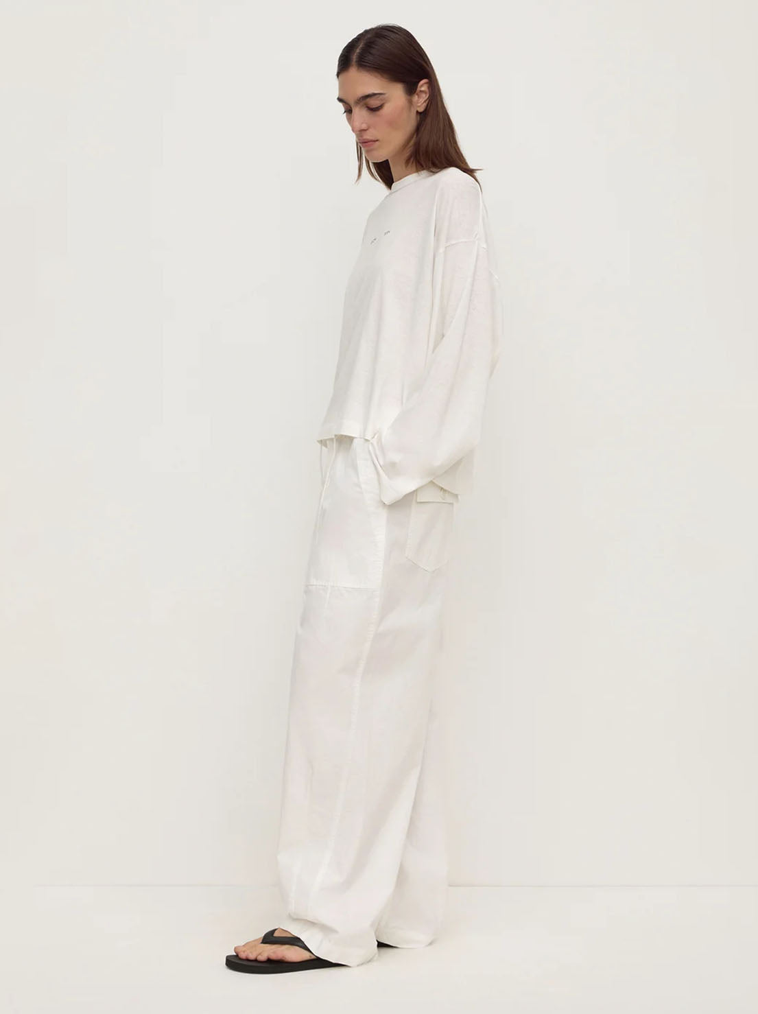 Assembly Label - Slow Burn Wide Long Sleeve Tee - Antique White