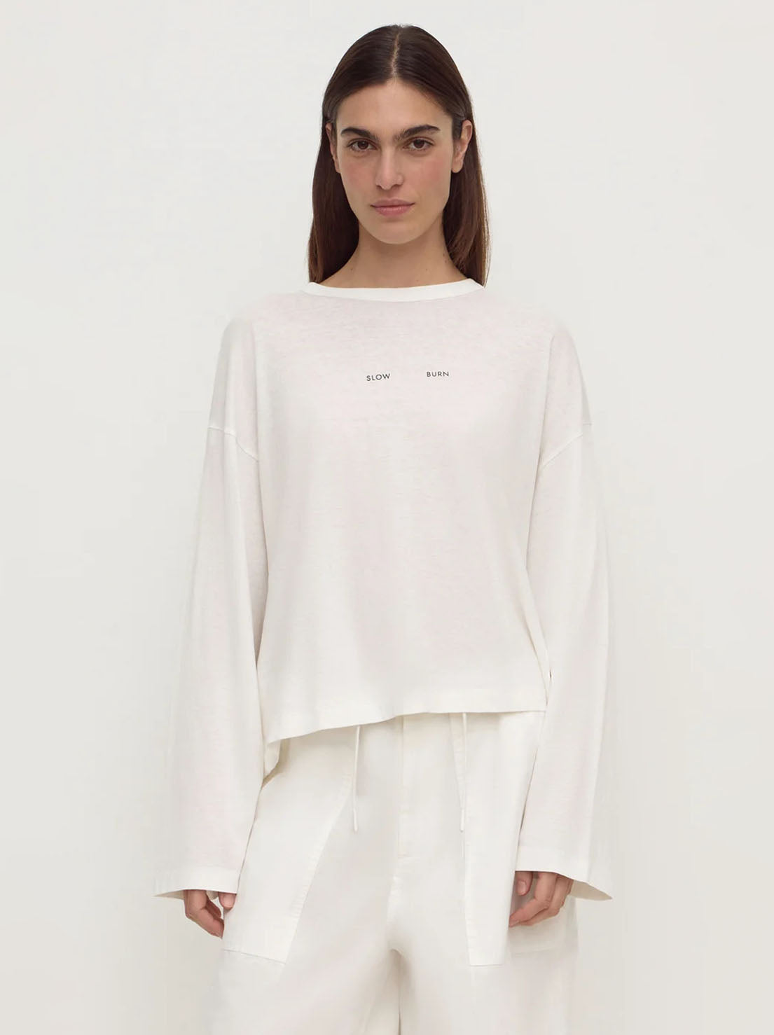 Assembly Label - Slow Burn Wide Long Sleeve Tee - Antique White