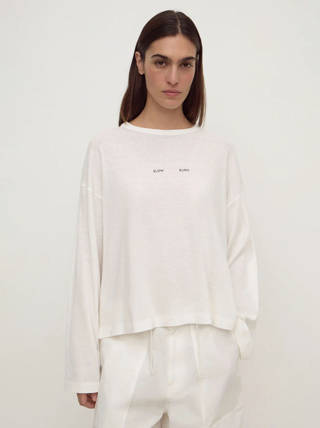 Assembly Label - Slow Burn Wide Long Sleeve Tee - Antique White
