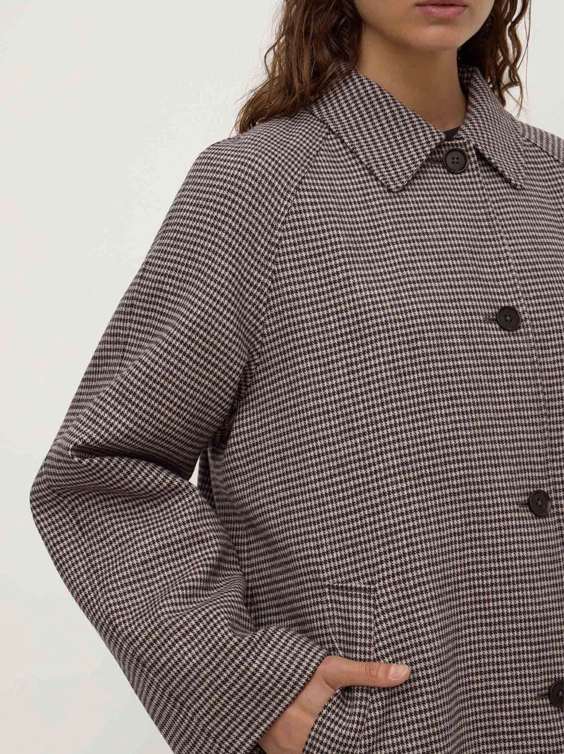 Assembly Label - Solana Wool Coat - Brown Black Check