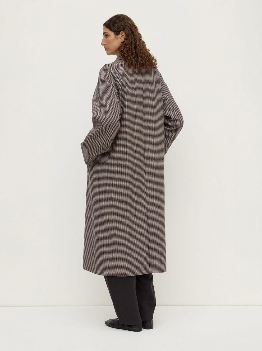 Assembly Label - Solana Wool Coat - Brown Black Check