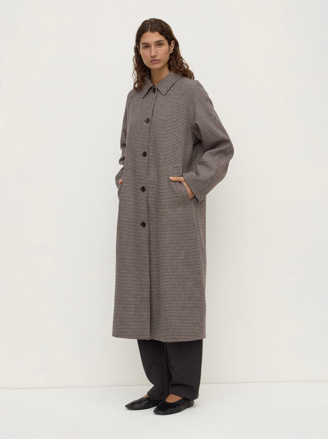 Assembly Label - Solana Wool Coat - Brown Black Check