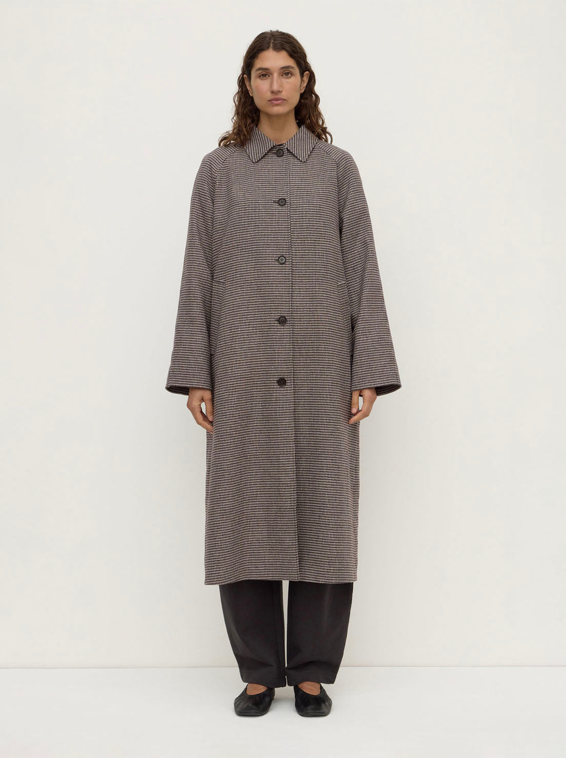 Assembly Label - Solana Wool Coat - Brown Black Check