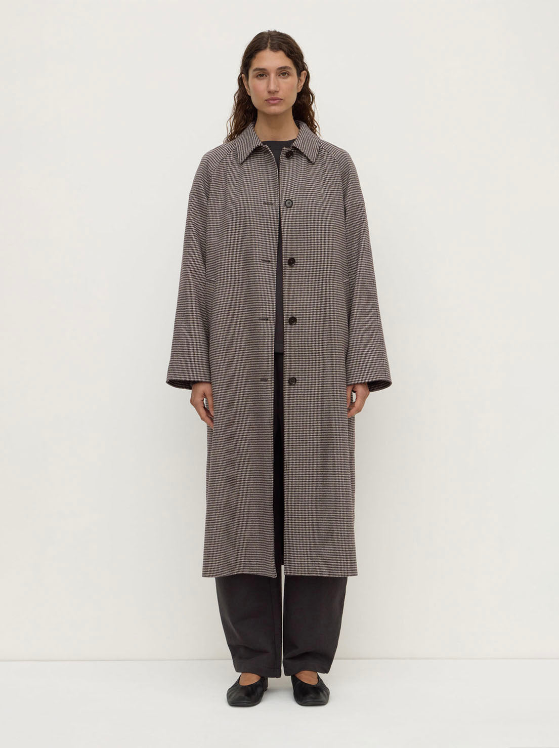 Assembly Label - Solana Wool Coat - Brown Black Check