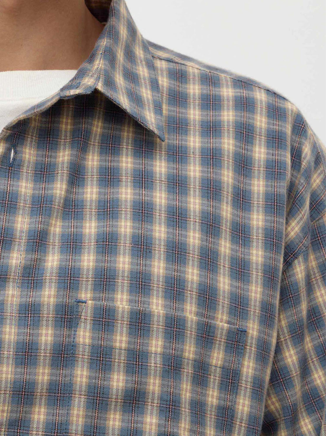 Assembly Label - Taj Check Long Sleeve Shirt - Breeze / White Check