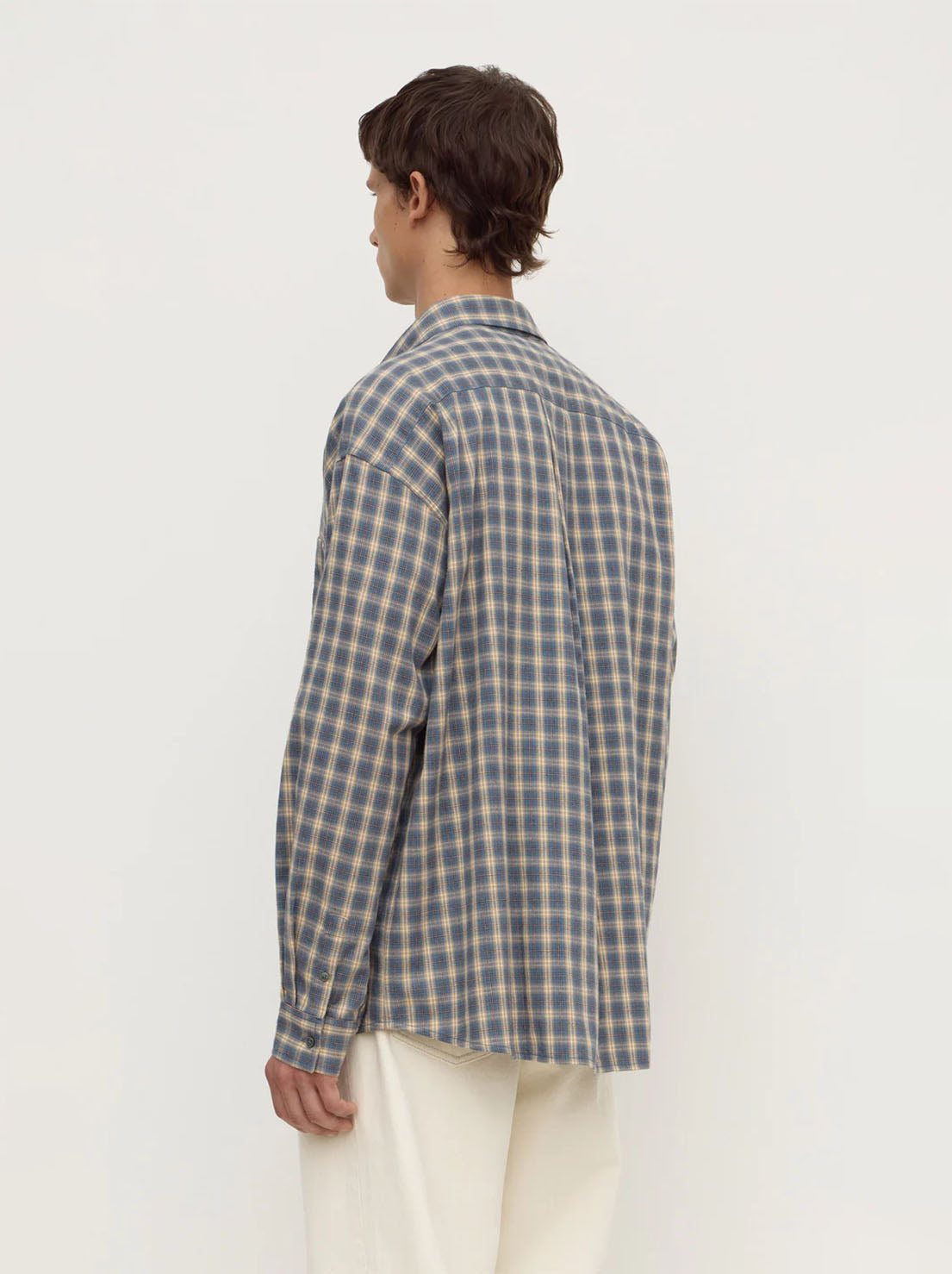 Assembly Label - Taj Check Long Sleeve Shirt - Breeze / White Check