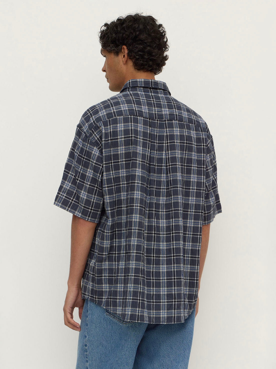 Assembly Label - Tane Check Short Sleeve Shirt - True Navy
