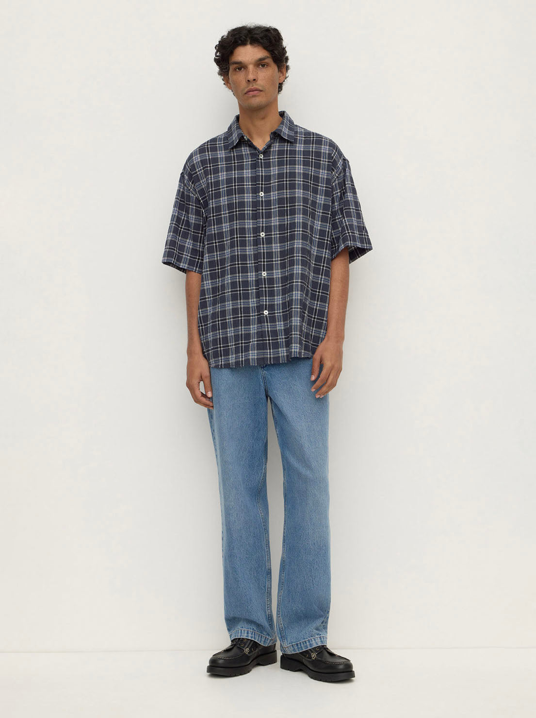 Assembly Label - Tane Check Short Sleeve Shirt - True Navy