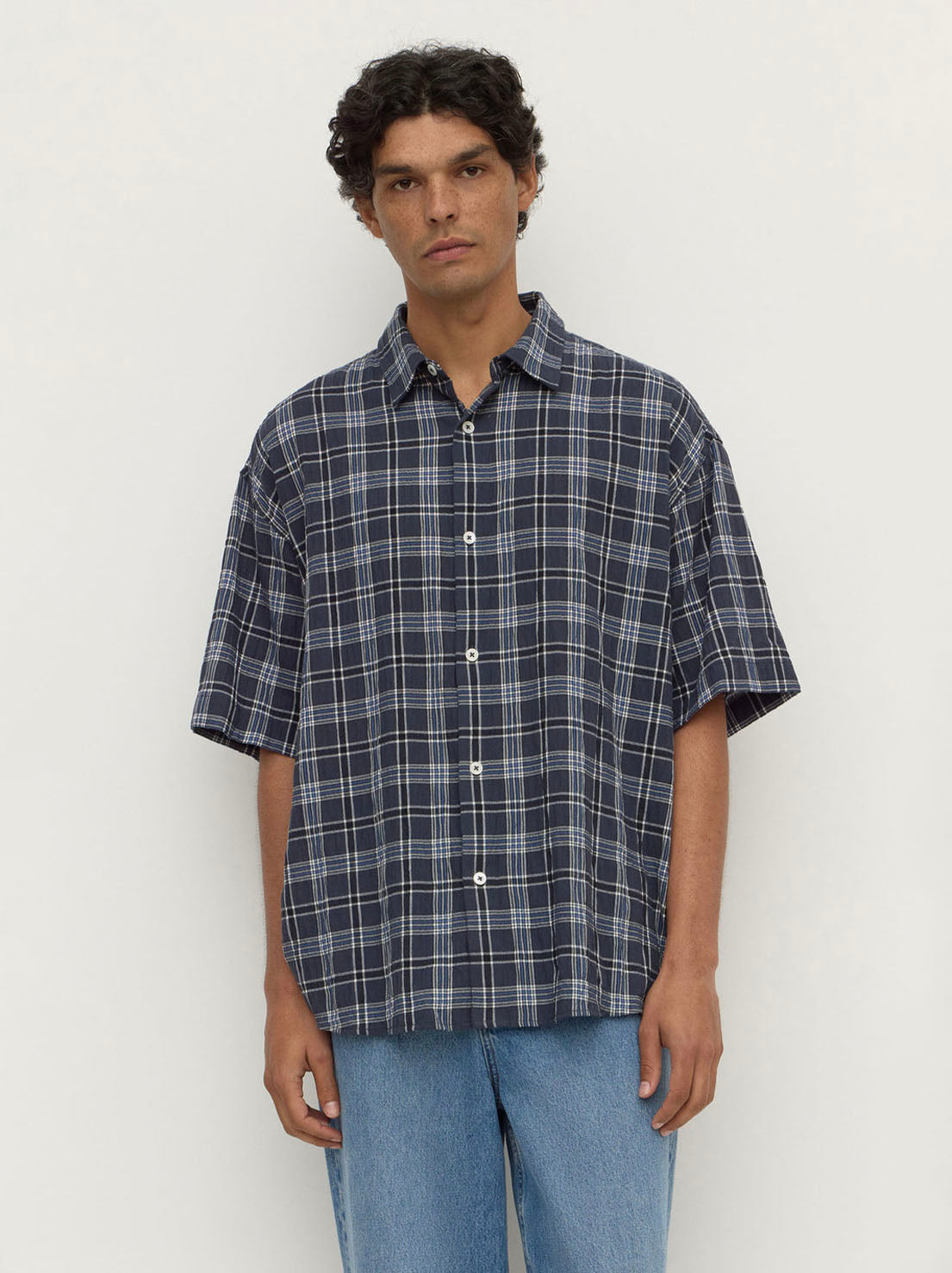 Assembly Label - Tane Check Short Sleeve Shirt - True Navy