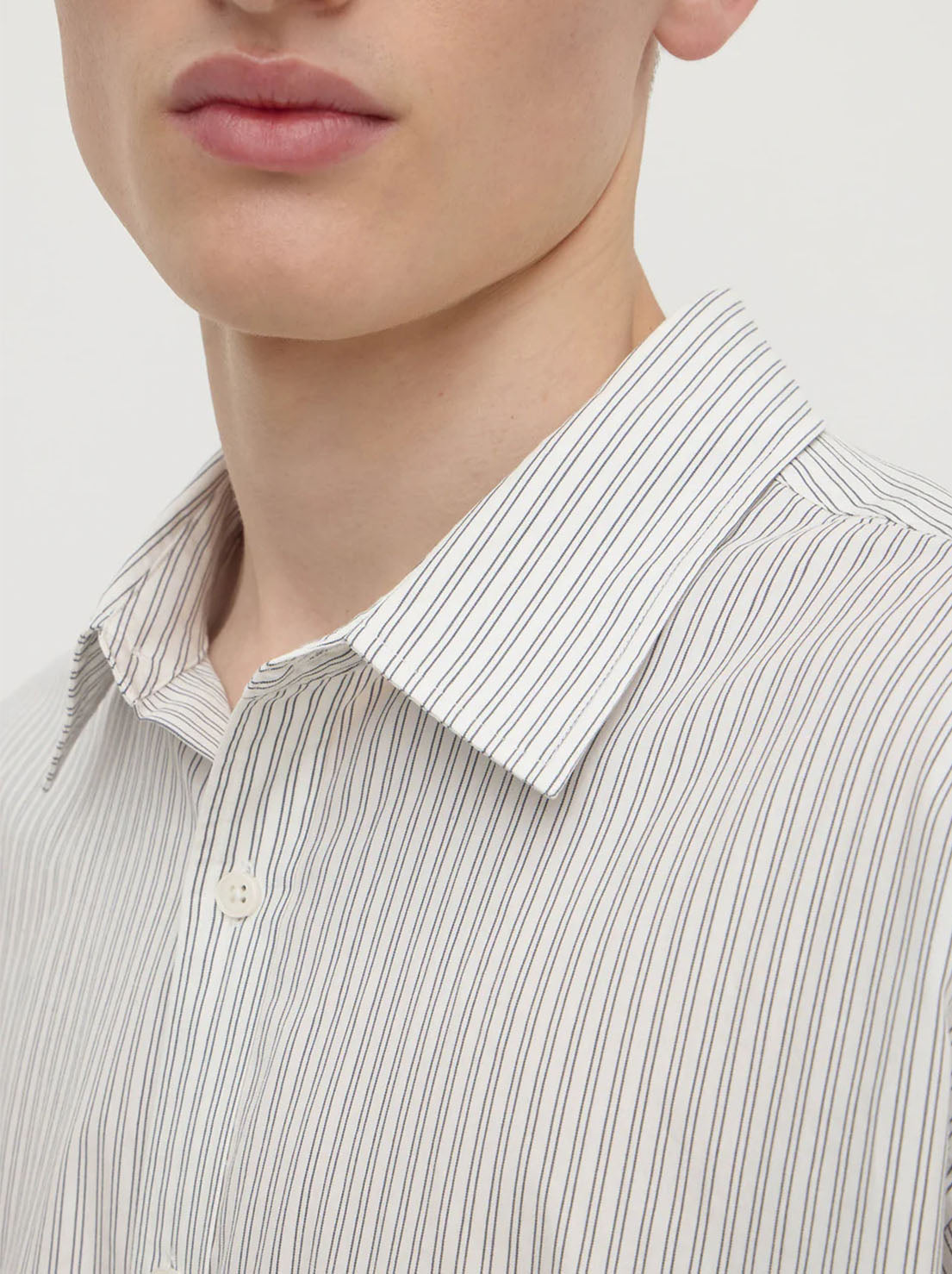 Assembly Label - Veda Stripe Long Sleeve Shirt - Blue / White Stripe