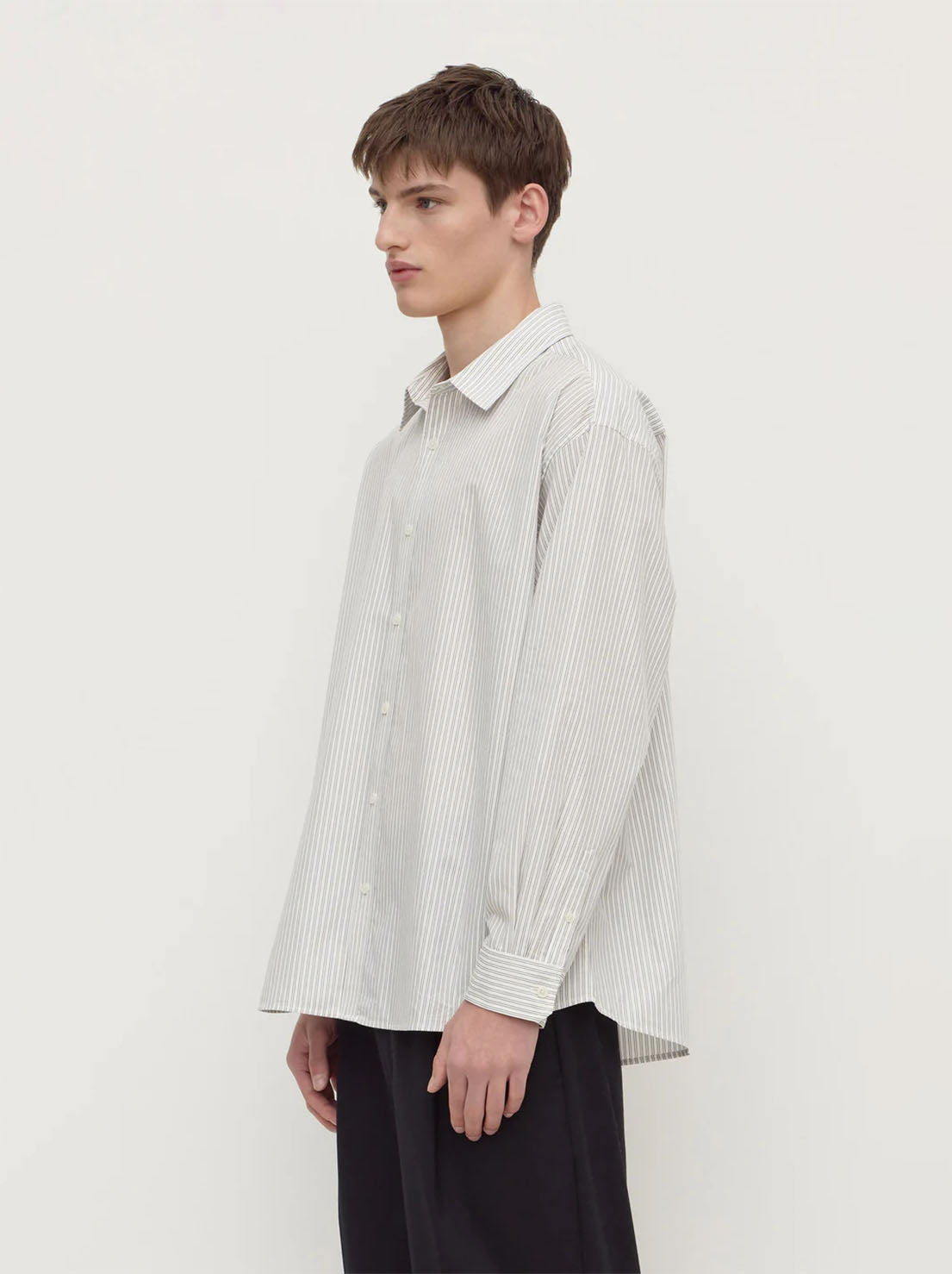 Assembly Label - Veda Stripe Long Sleeve Shirt - Blue / White Stripe