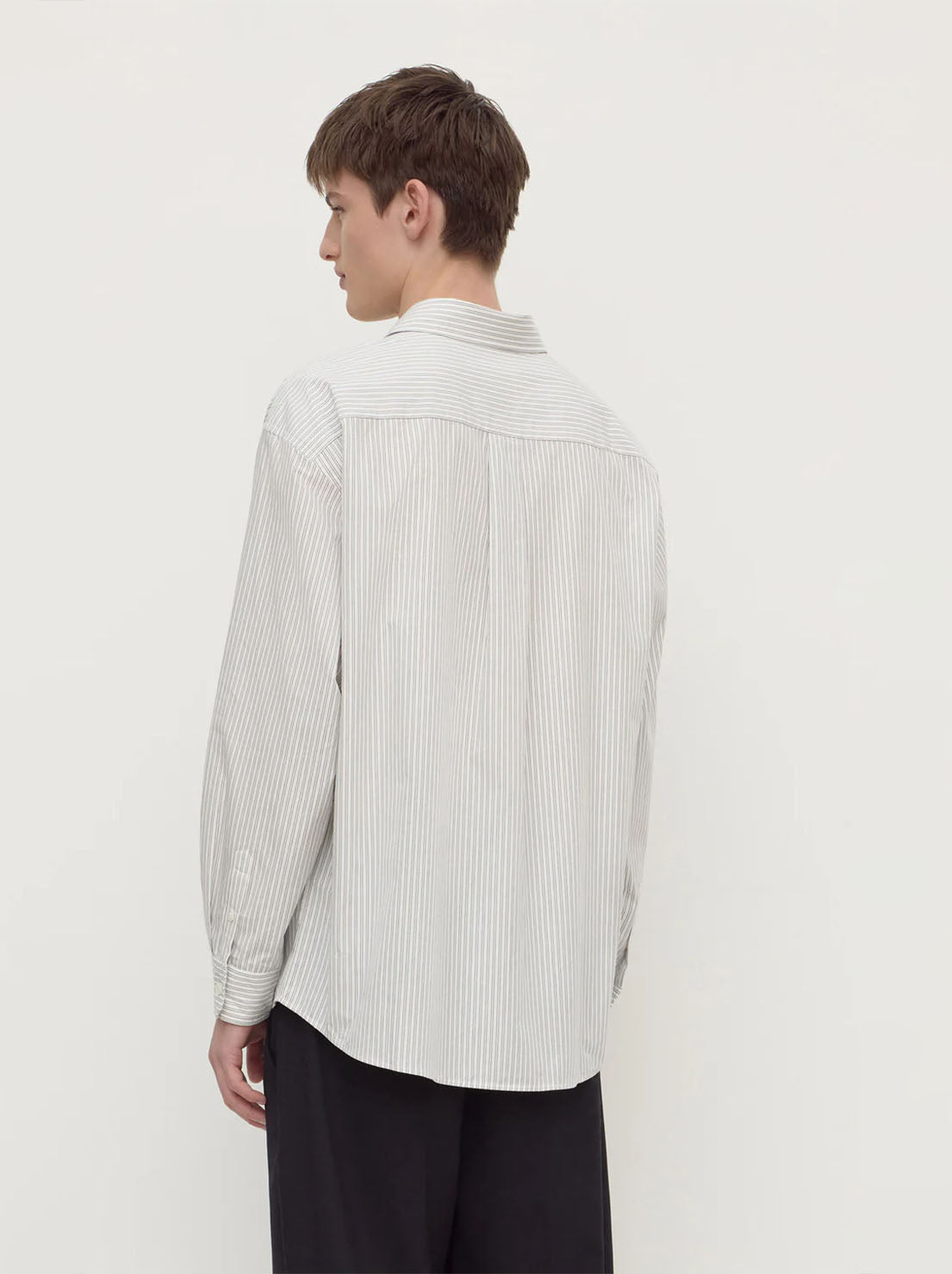 Assembly Label - Veda Stripe Long Sleeve Shirt - Blue / White Stripe