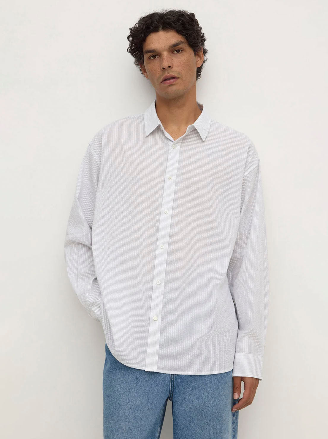 Assembly Label - Will Long Sleeve Shirt - White / Navy