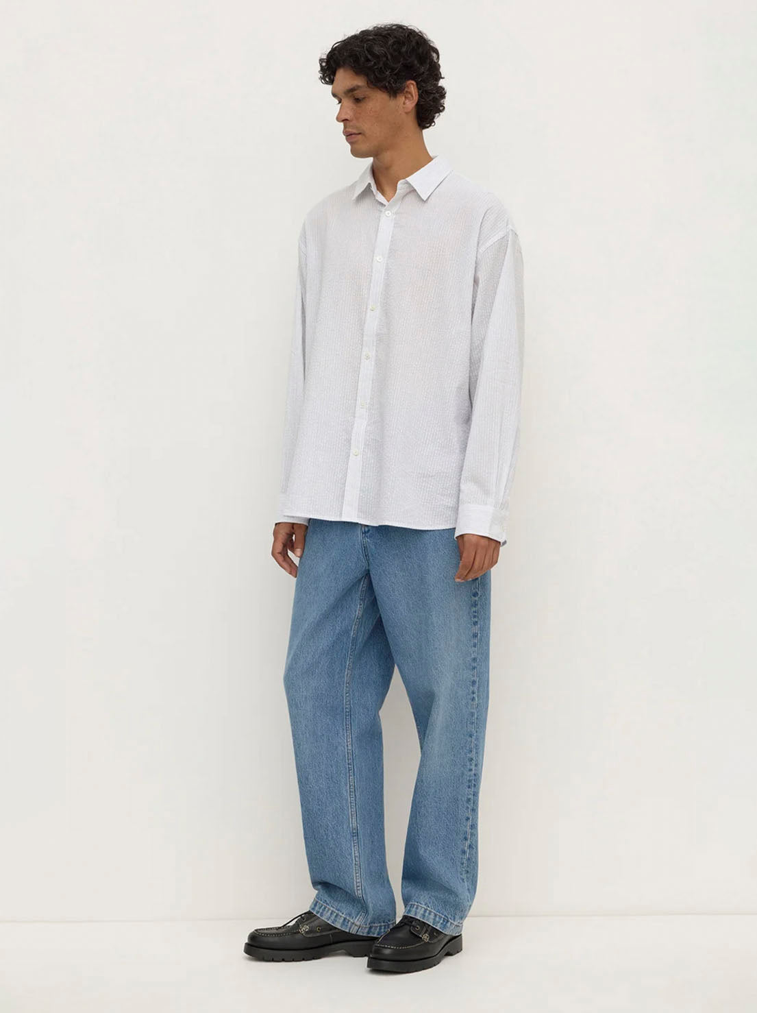 Assembly Label - Will Long Sleeve Shirt - White / Navy