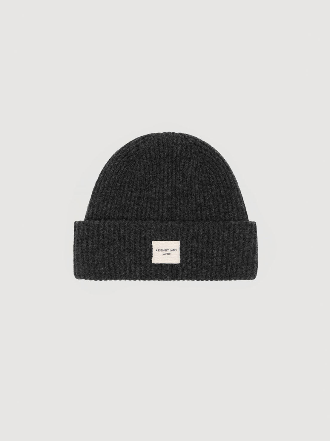 Assembly Label - Wool Rib Beanie - Charcoal Marle