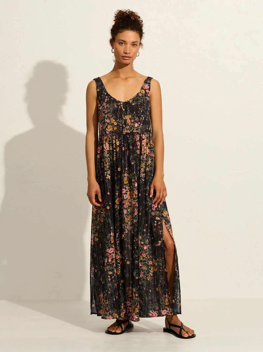 Auguste - Beachside Maxi Dress - Black Whisper Floral