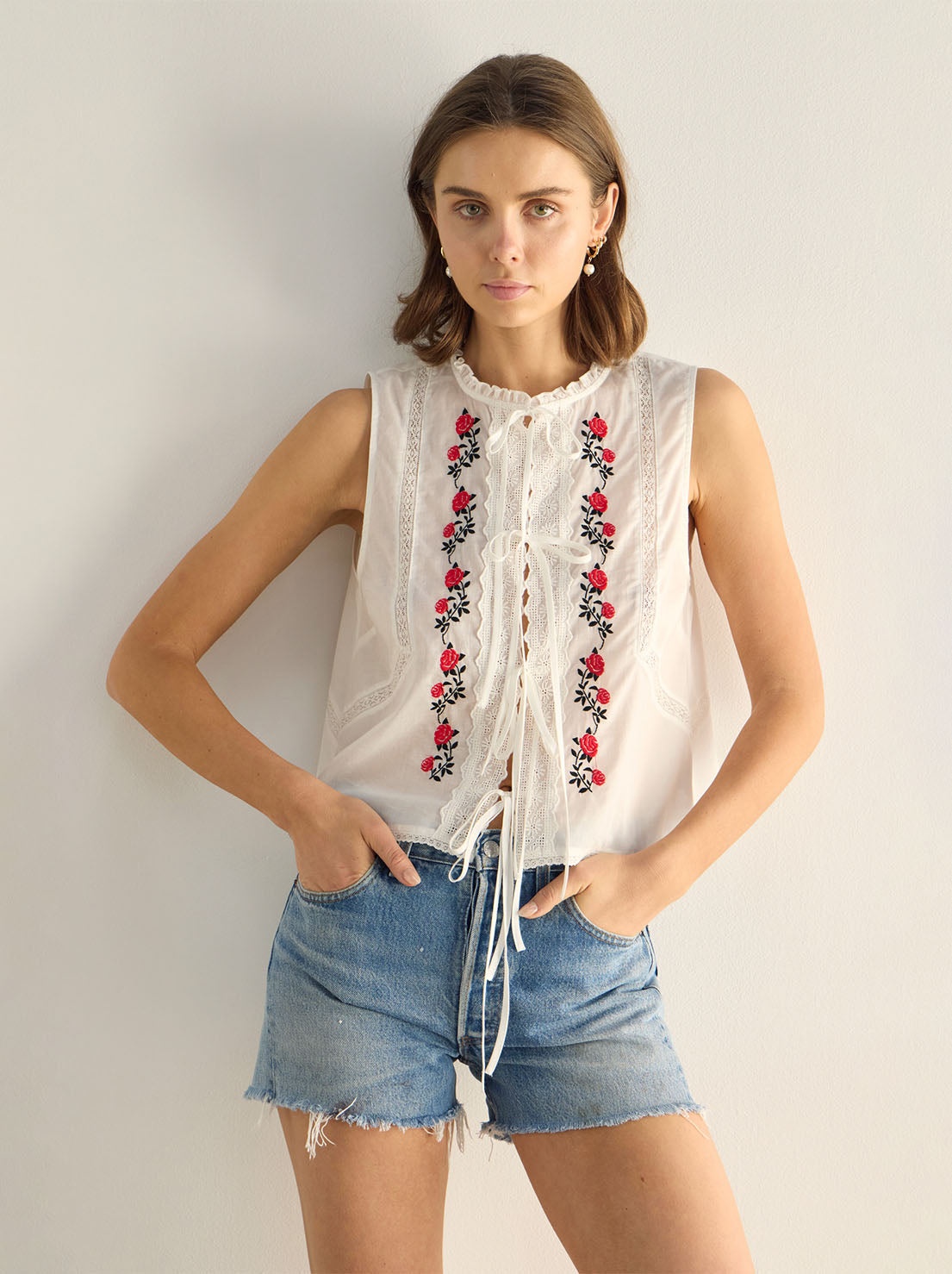 Auguste - Bellamy Embroidered Blouse - White