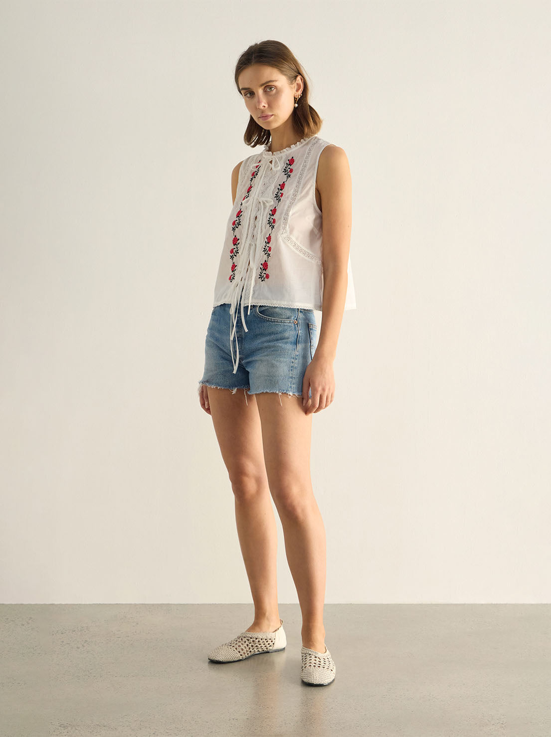 Auguste - Bellamy Embroidered Blouse - White