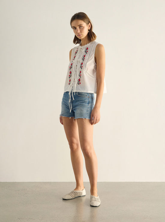 Auguste - Bellamy Embroidered Blouse - White