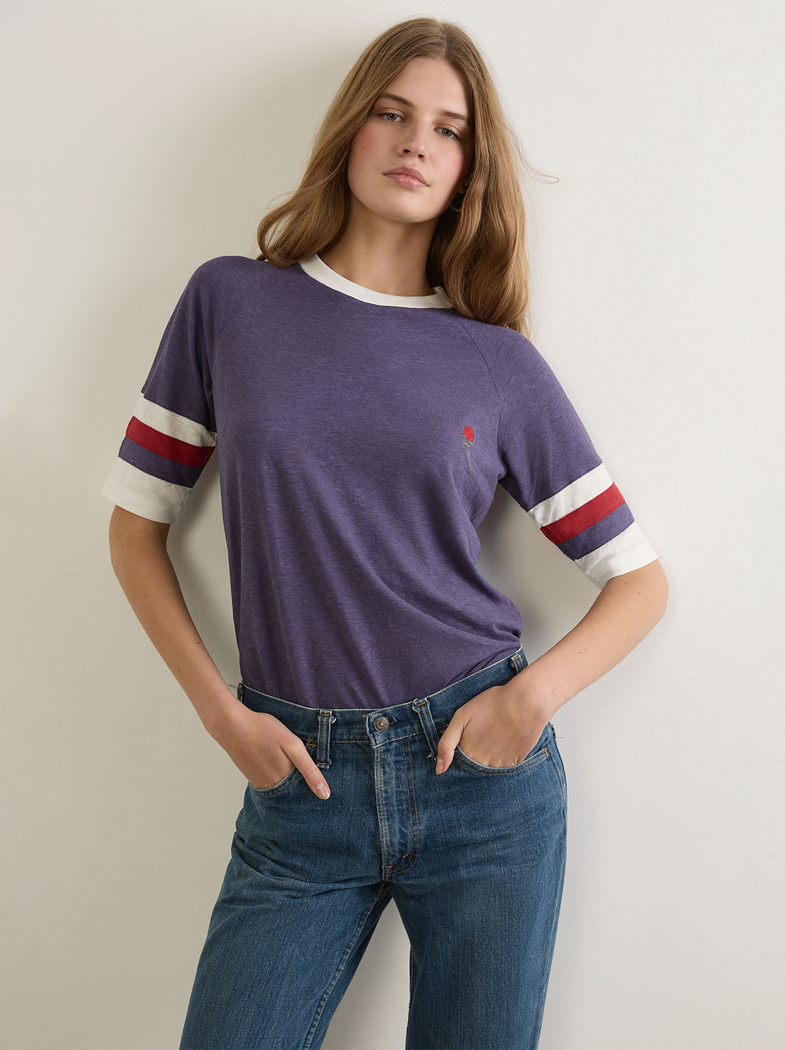 Auguste - Cali Raglan Tee -  Dusty Navy