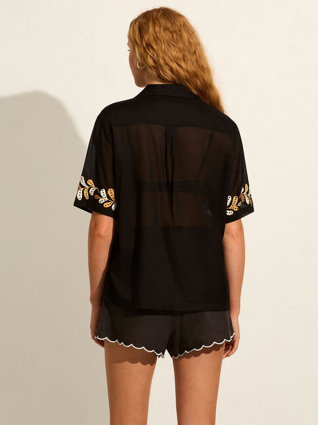 Auguste - Embroidered Rio Shirt - Black