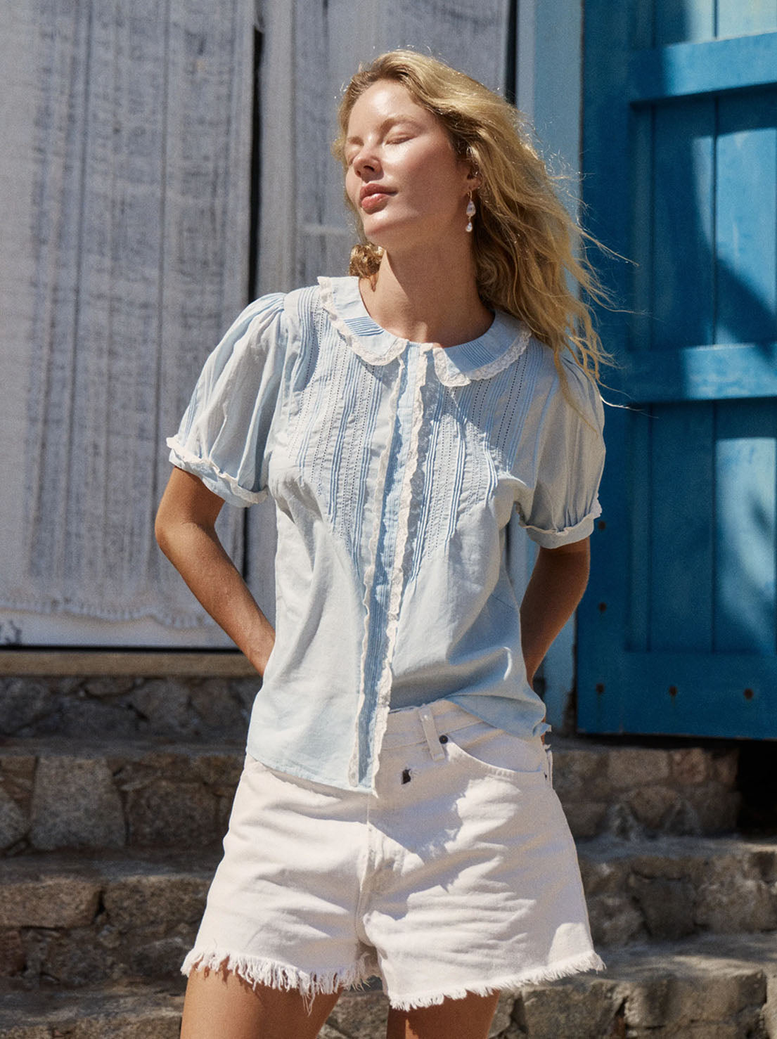 Auguste - Magdalena Blouse - Blue