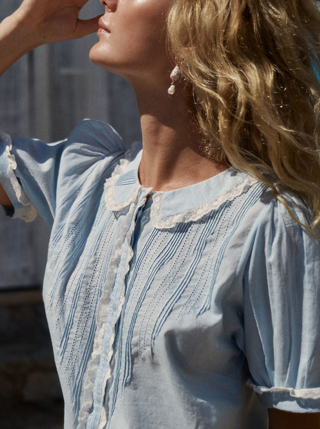 Auguste - Magdalena Blouse - Blue