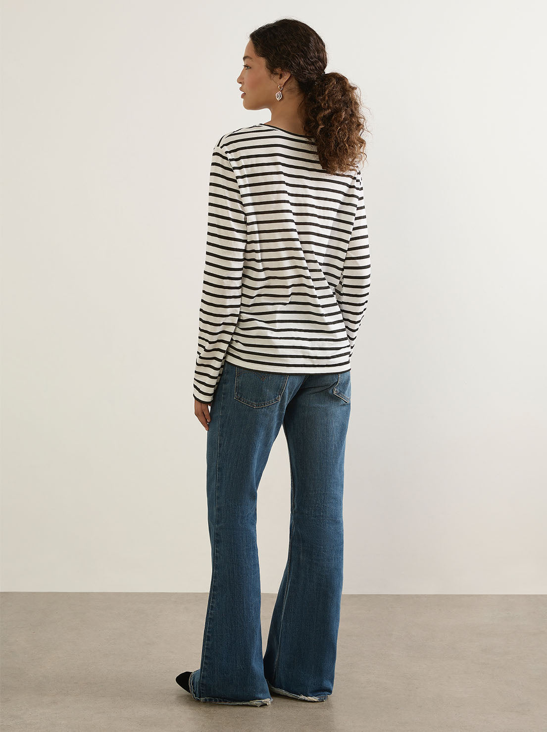 Auguste - North Long Sleeve Tee - Black & White Stripe