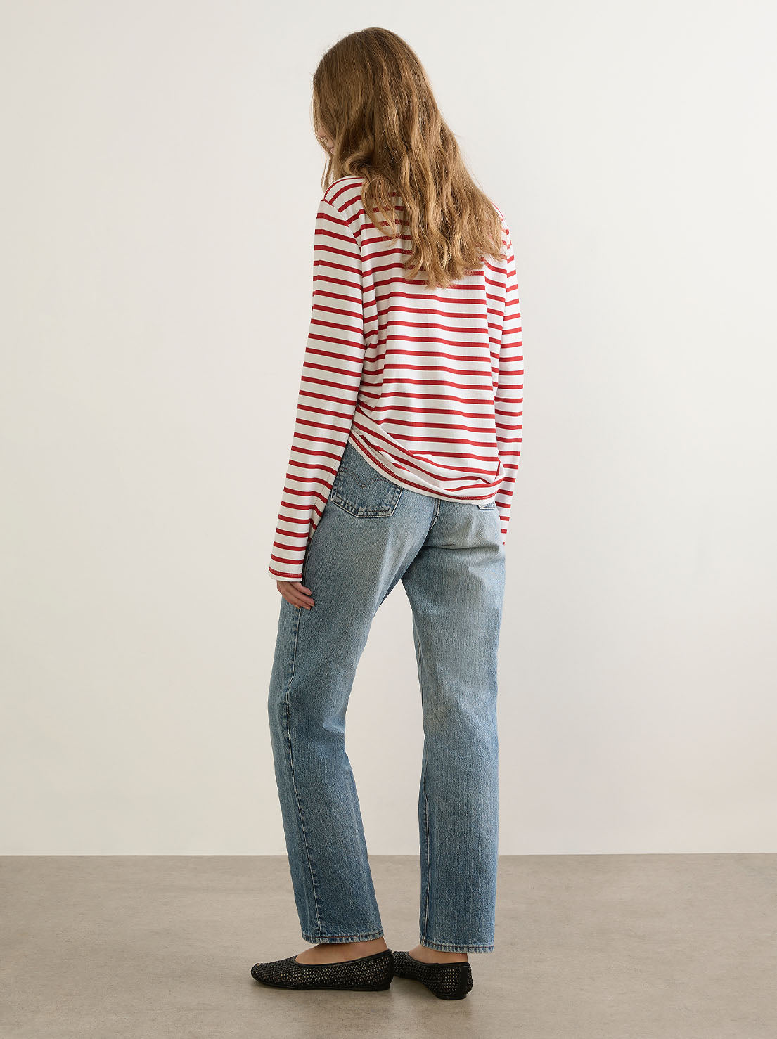 Auguste - North Long Sleeve Tee - White and Red