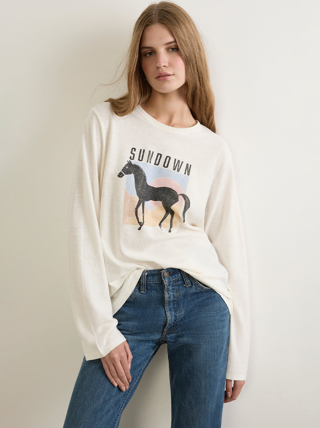 Auguste - Sundown North Long Sleeve Tee - White