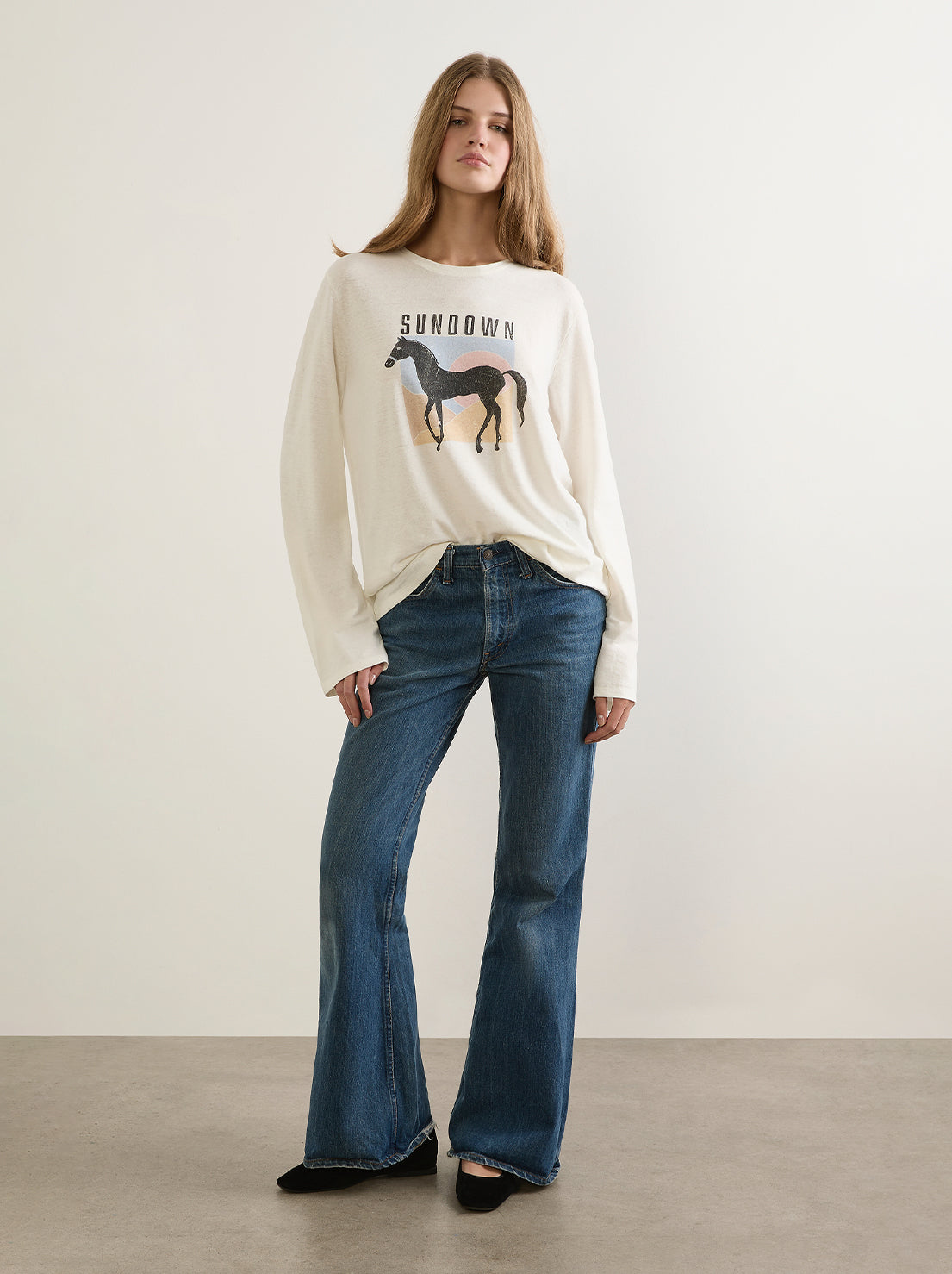 Auguste - Sundown North Long Sleeve Tee - White
