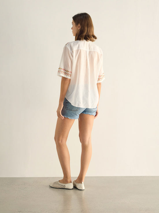 Auguste - Vesper Embroidered Blouse - White