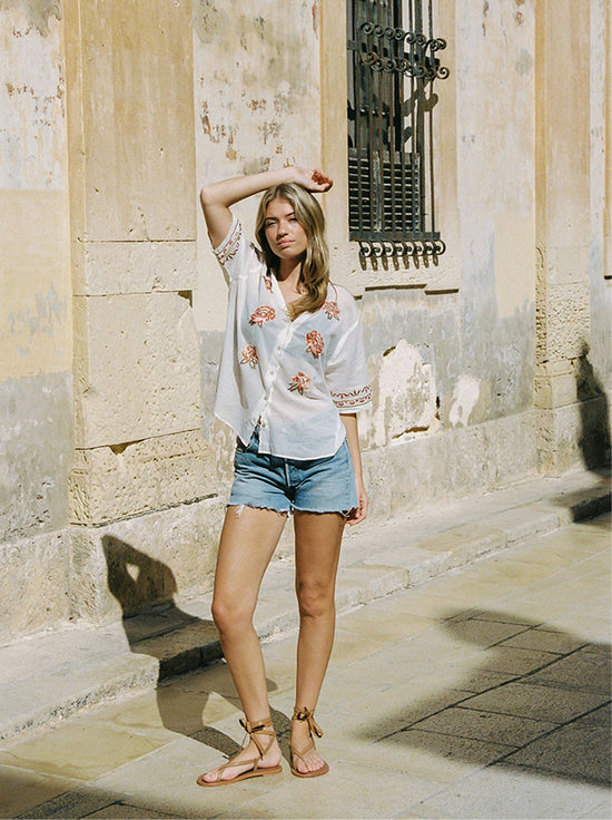 Auguste - Vesper Embroidered Blouse - White