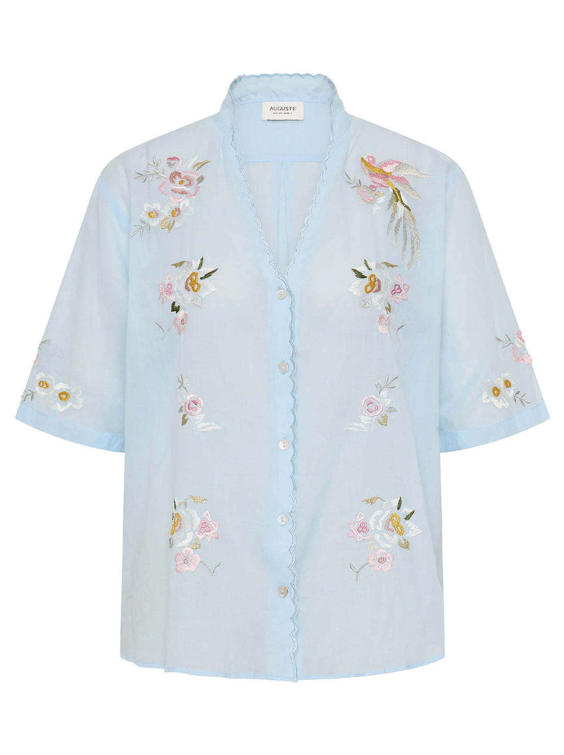 Auguste - Viola Embroidered Blouse - Blue