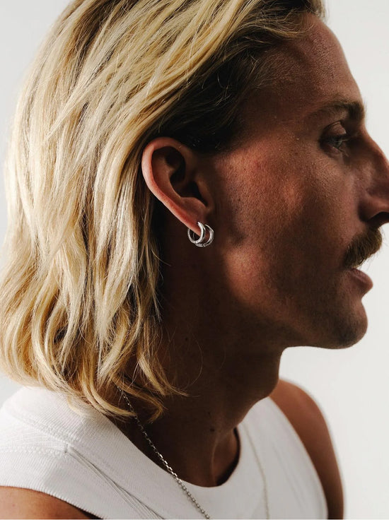 Billie Jo. - Carve Earrings Double - Silver