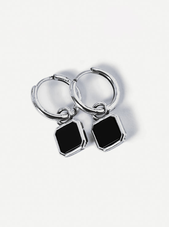 Billie Jo. - Nox Earrings - Silver / Onyx