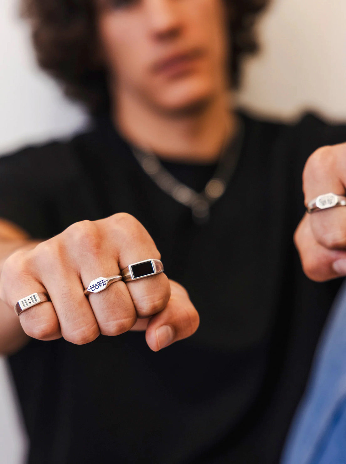 Billie Jo. - Onyx Ring - Silver