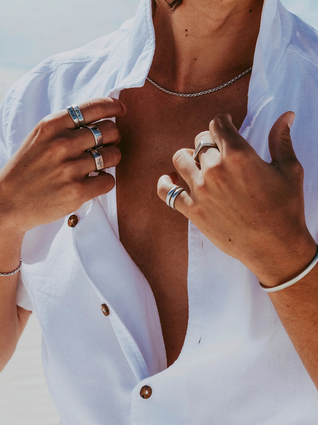 Billie Jo. - Rope Necklace - Silver