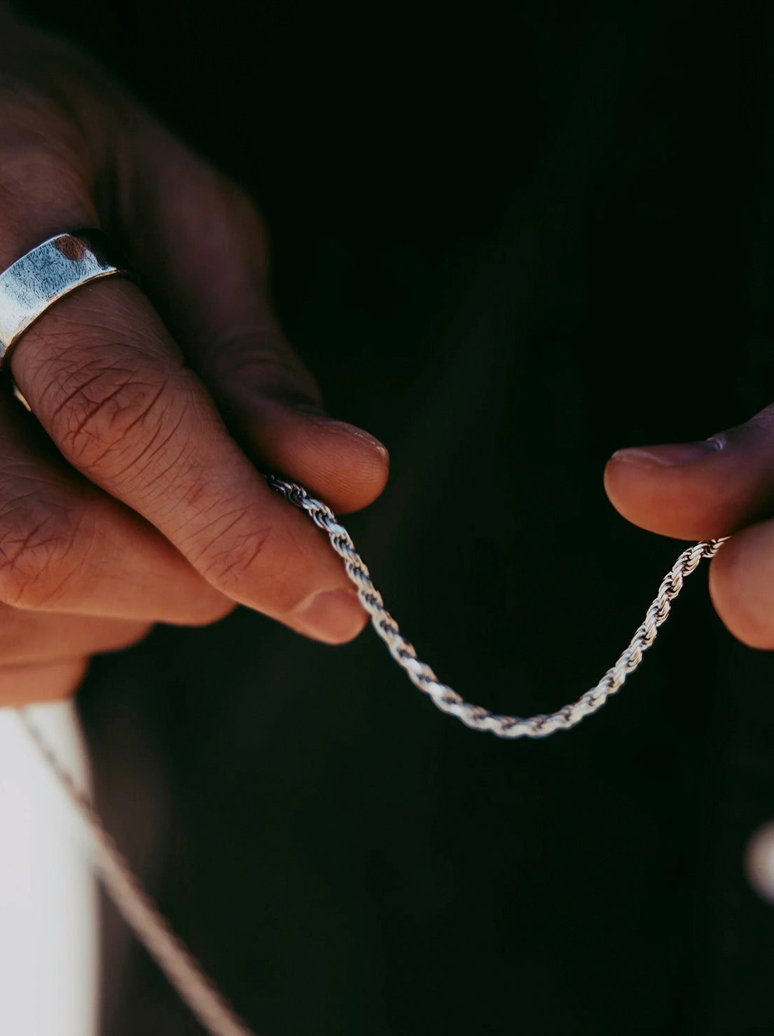 Billie Jo. - Rope Necklace - Silver